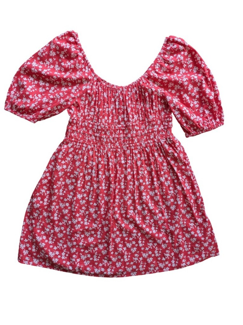 Gap Factory Smocked Square Floral Minidress XL Cottagecore Prairie Summer Travel